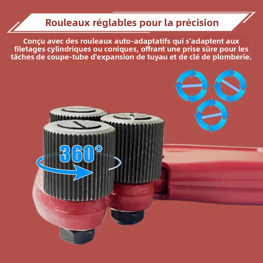 Clé à tuyau à filetage grossier pour tuyaux de 3/8 "à 2"