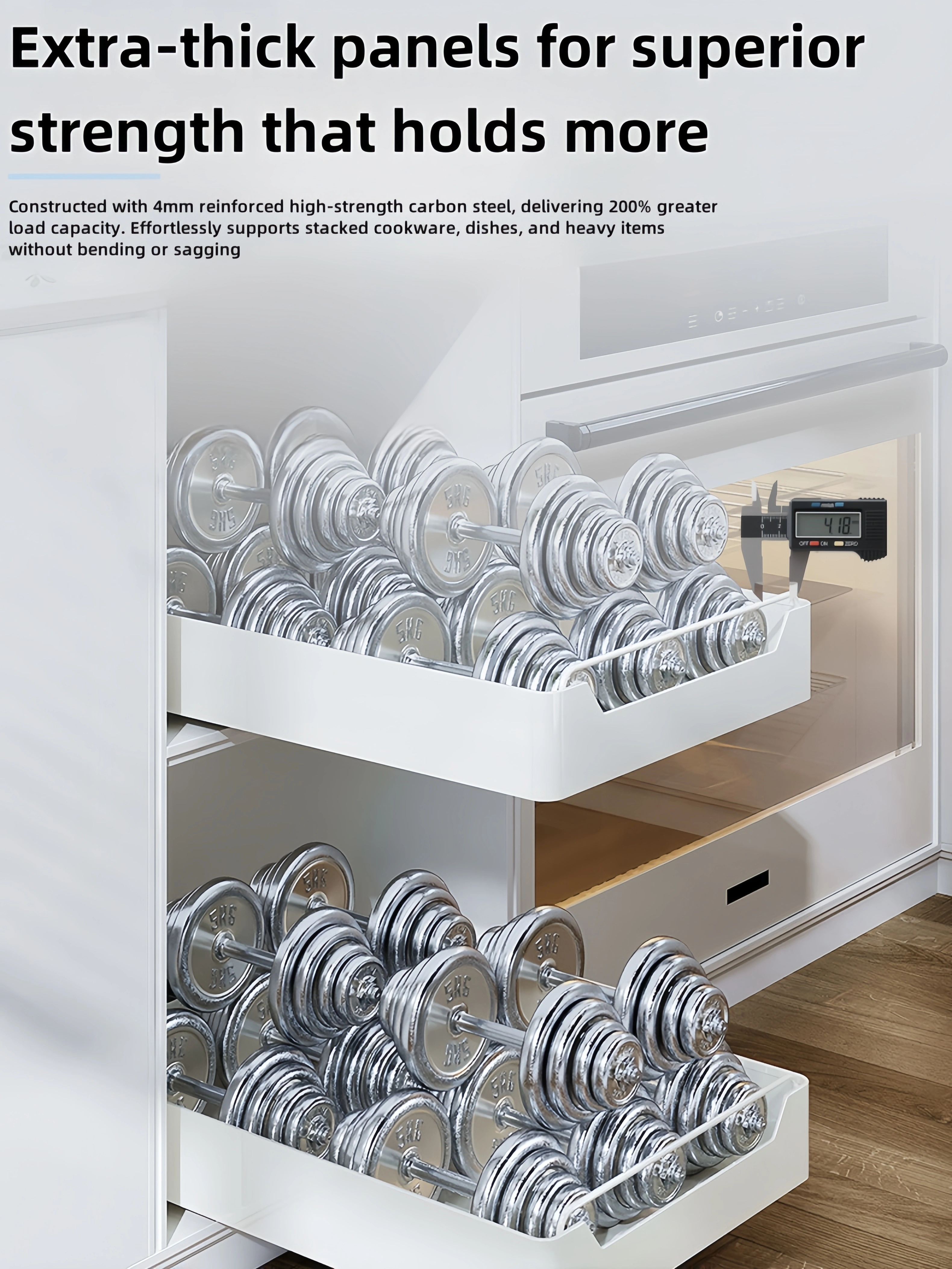 GENGSHENG Support de rangement de cuisine avec rails coulissants