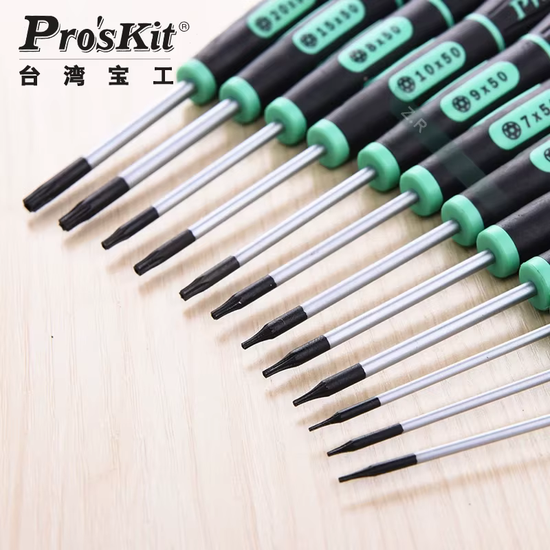 Pro'skit Tournevis hexagonal en forme d'étoile avec trous et structure creuse T1 T2 T3 T4 T5 T6 T7 T8 T9 pour un travail efficace