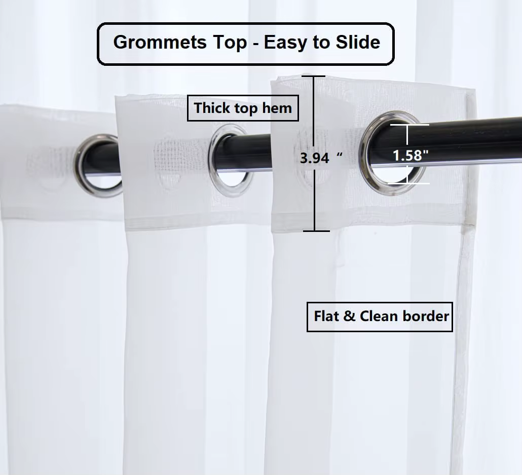 .CSheer-Rideau d'intimité blanc imperméable pour cabane, fenêtre de porte, solarium de couloir, cabane de piscine, pont d'amendements