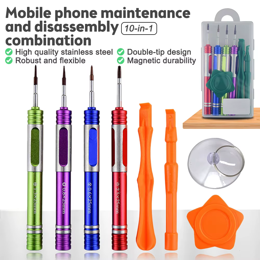Mini tournevis 10 en 1 pour iPhone/Xiaomi/Huawei