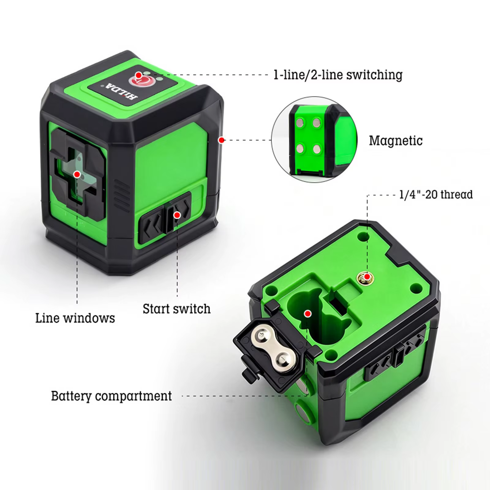 Niveau laser 2 lignes croisées vert