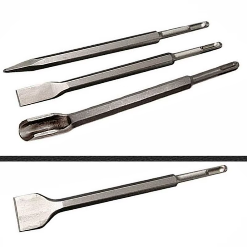 R9UF 4 pièces pointe tige SDS plat large