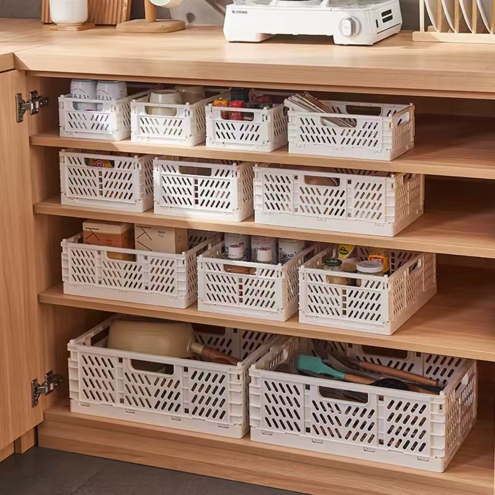 Caisse de rangement pliable et empilable S/M/L