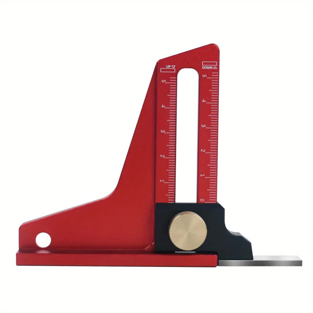 Jauge de profondeur réglable 0-50 mm pour scie à table - Outil de mesure de hauteur en alliage d'aluminium