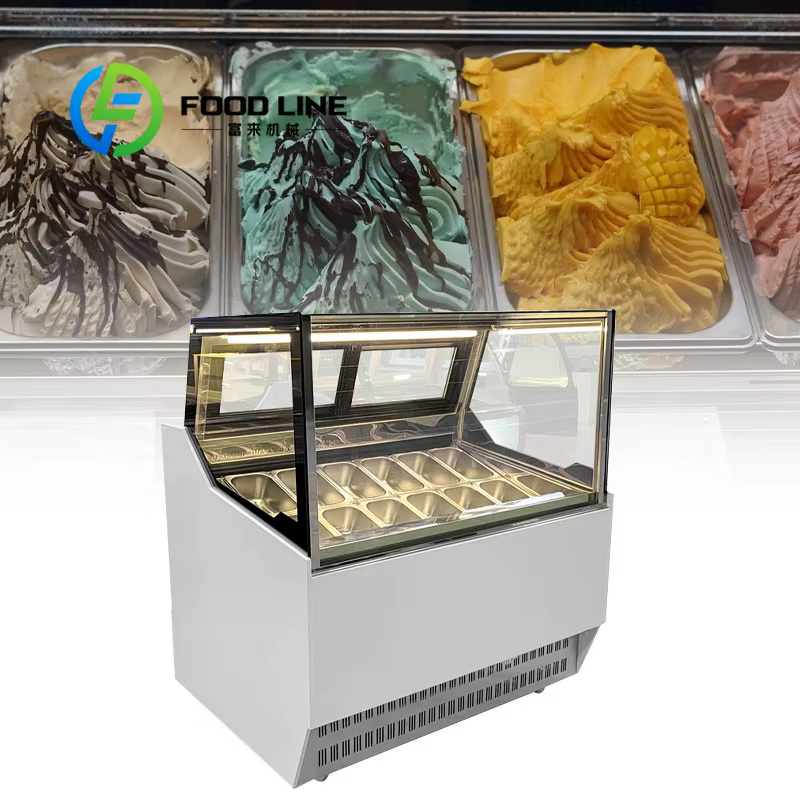 Vitrine à gelato commerciale