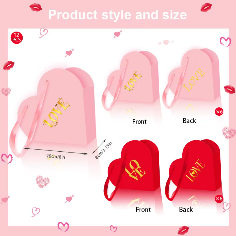 Coffret cadeau en forme de cœur 12 pièces