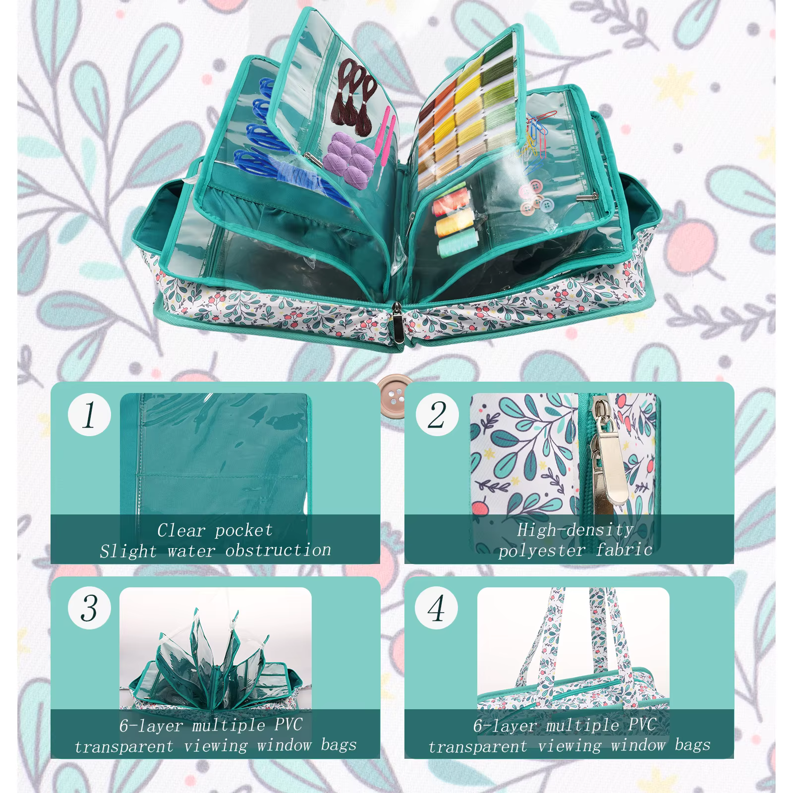Sac de rangement pour fournitures de couture et d'artisanat