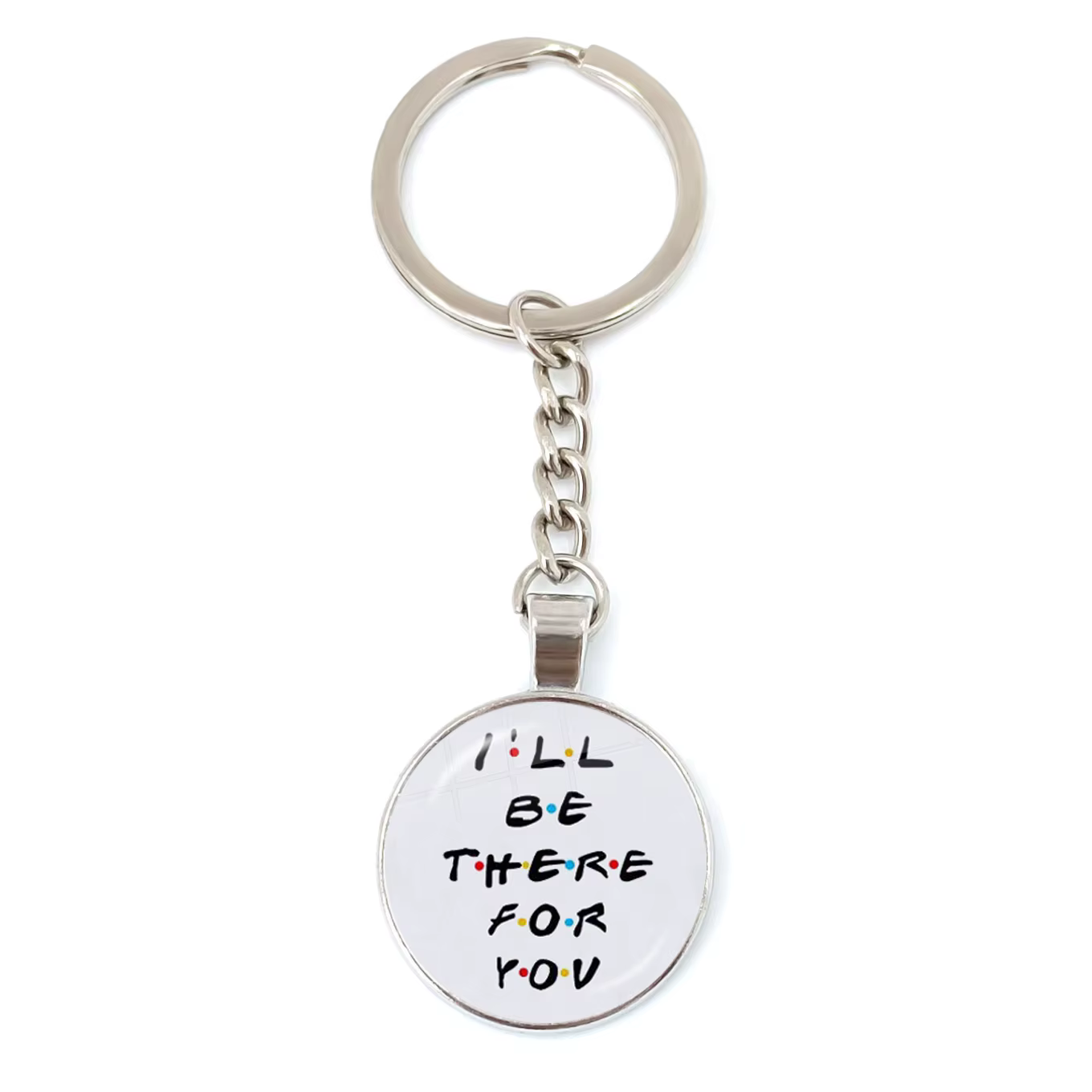 Nouveaux amis émission de télévision pendentif porte-clés personnage dessin animé motif amusant 25mm verre Cabochon