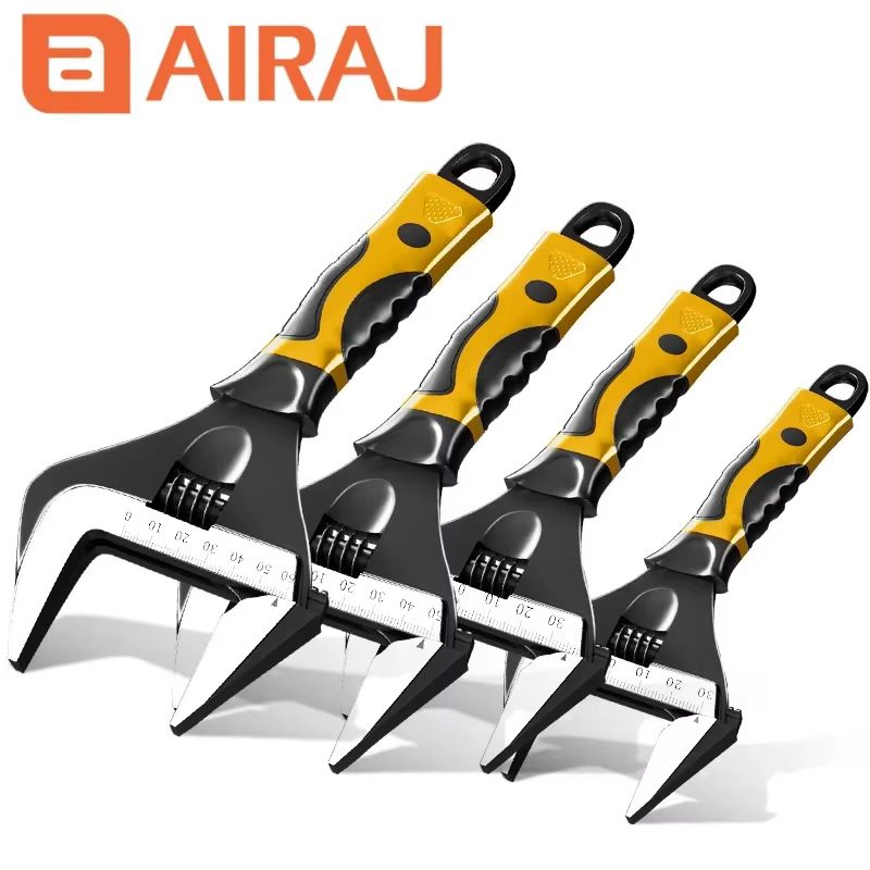 AIRAJ clé réglable (6/8/10/12 pouces) outil à main grande ouverture multi-fonction bouche ouverte clé universelle