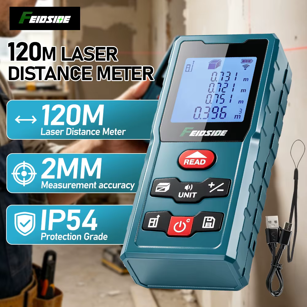 FEIDSIDE Télémètre laser 120M rechargeable Type-C