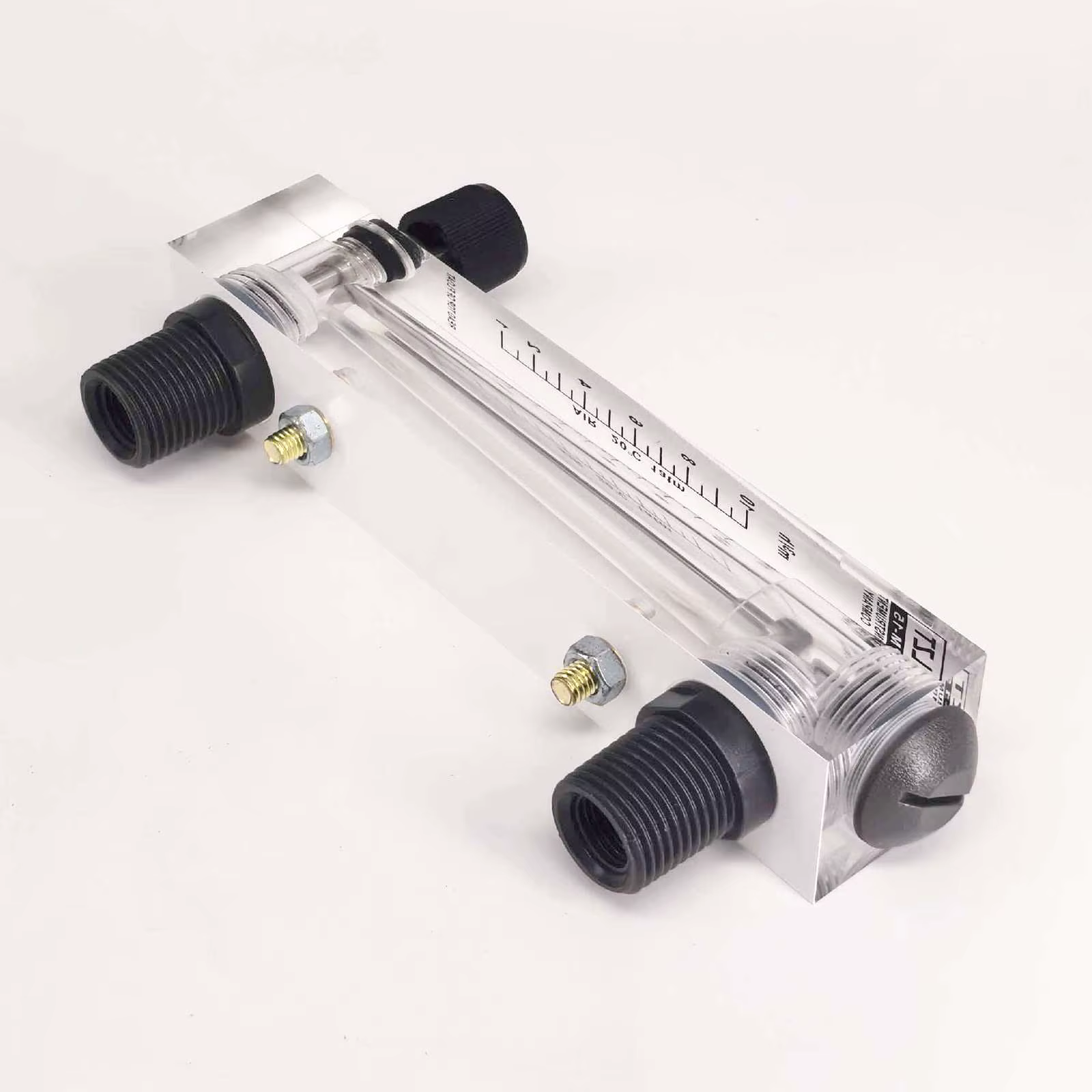 Débitmètre d'air de débitmètre de gaz de PMMA avec la LZM-15T de soupape de commande Les gammes m3/h LPM 1/2 "mâle de BSP/1/4" femelle de BSP