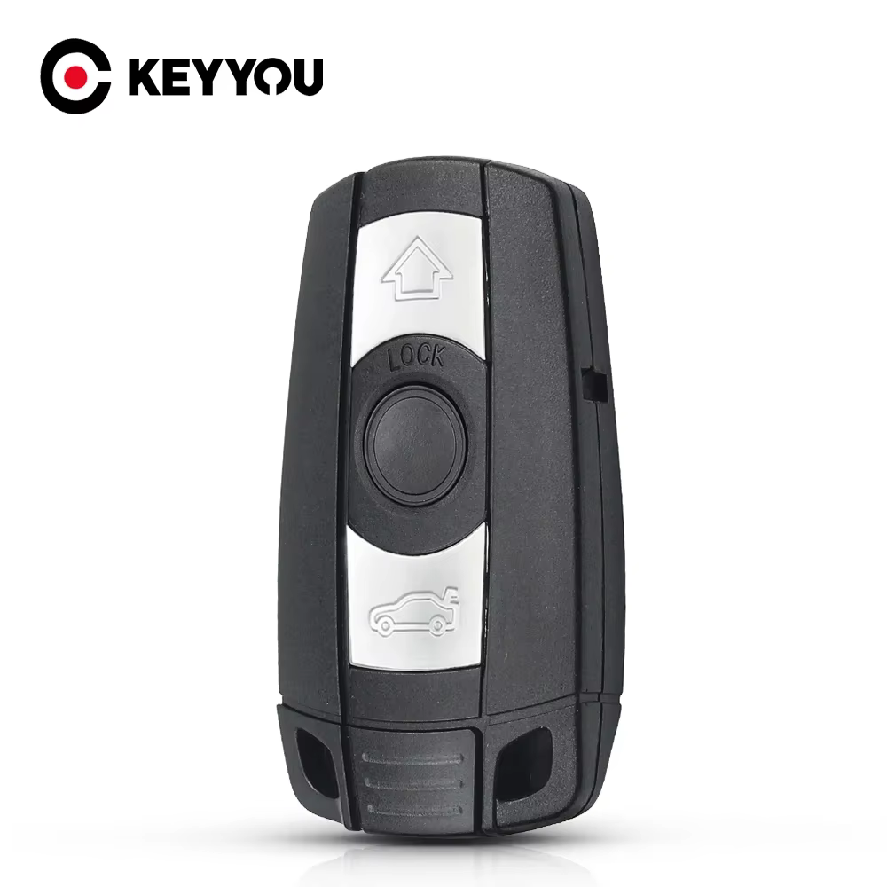 KEYYOU pour BMW 1 3 5 6 série E90 E91 E92 E60 télécommande 3 boutons coque de clé de voiture lame intelligente Fob housse