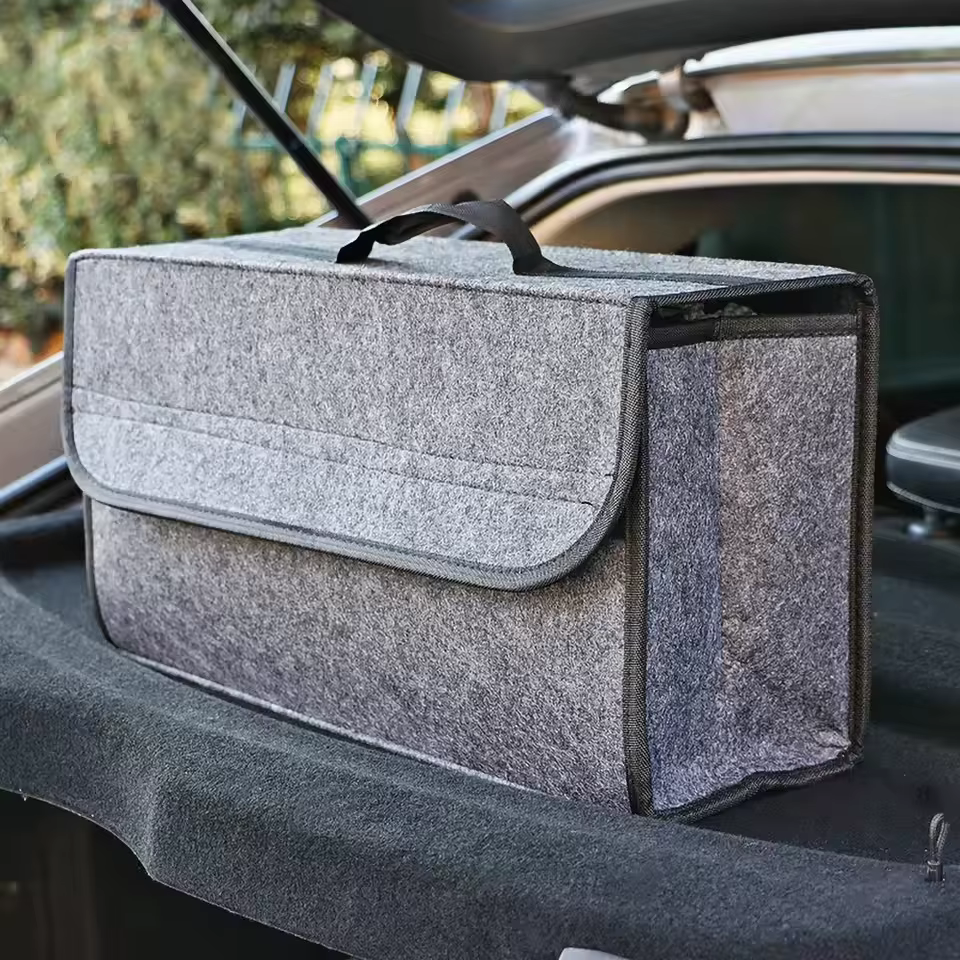 1PC Boîte de rangement en feutre gris foncé pour voiture