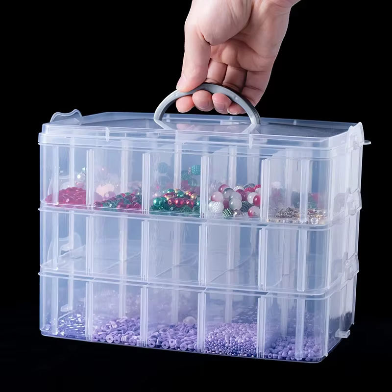 Boîte de rangement empilable avec séparateurs