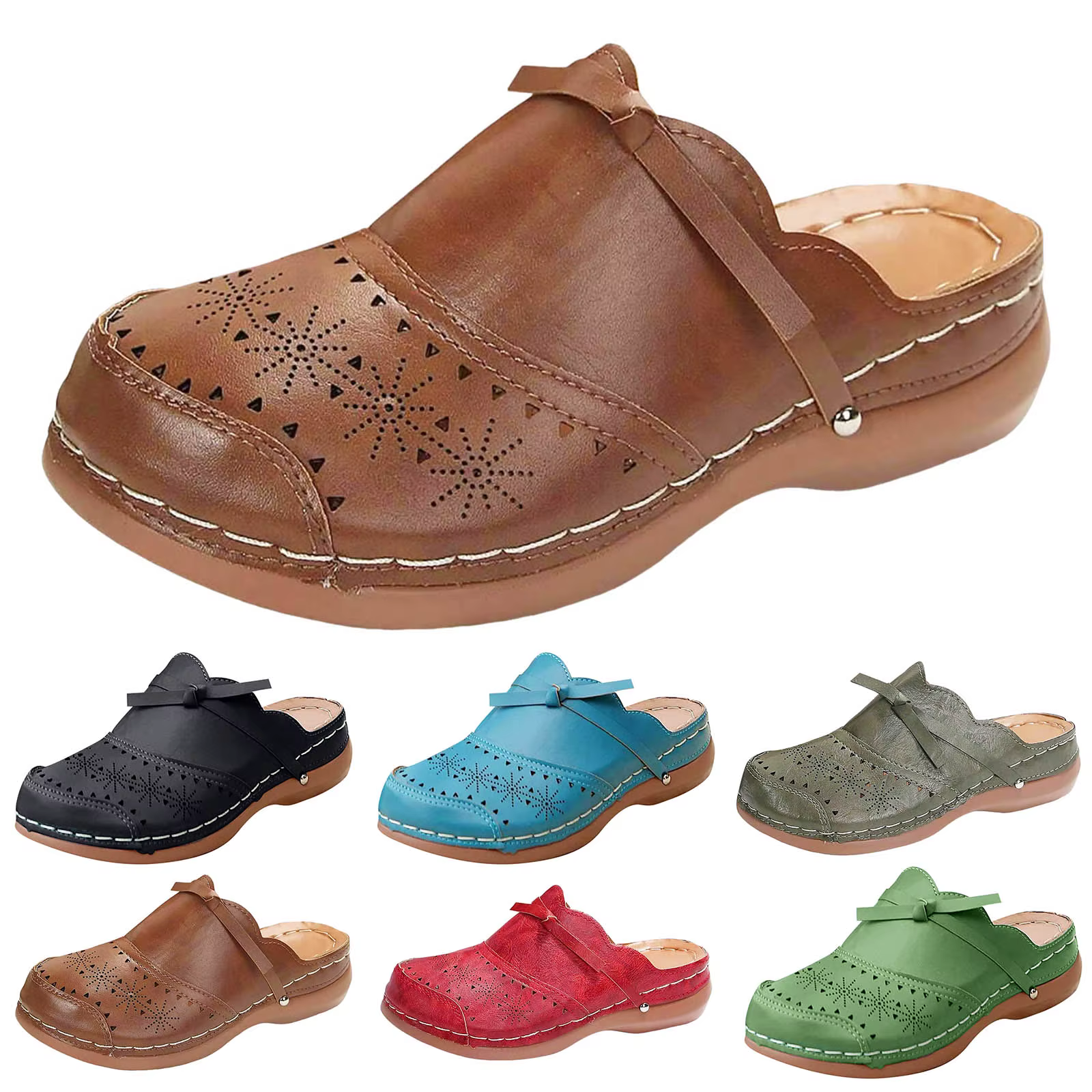 Sandales orthopédiques pour femmes, sandales décontractées à plateforme compensée avec soutien de la voûte plantaire, ajourées, légères, chaussures tendance pour femmes