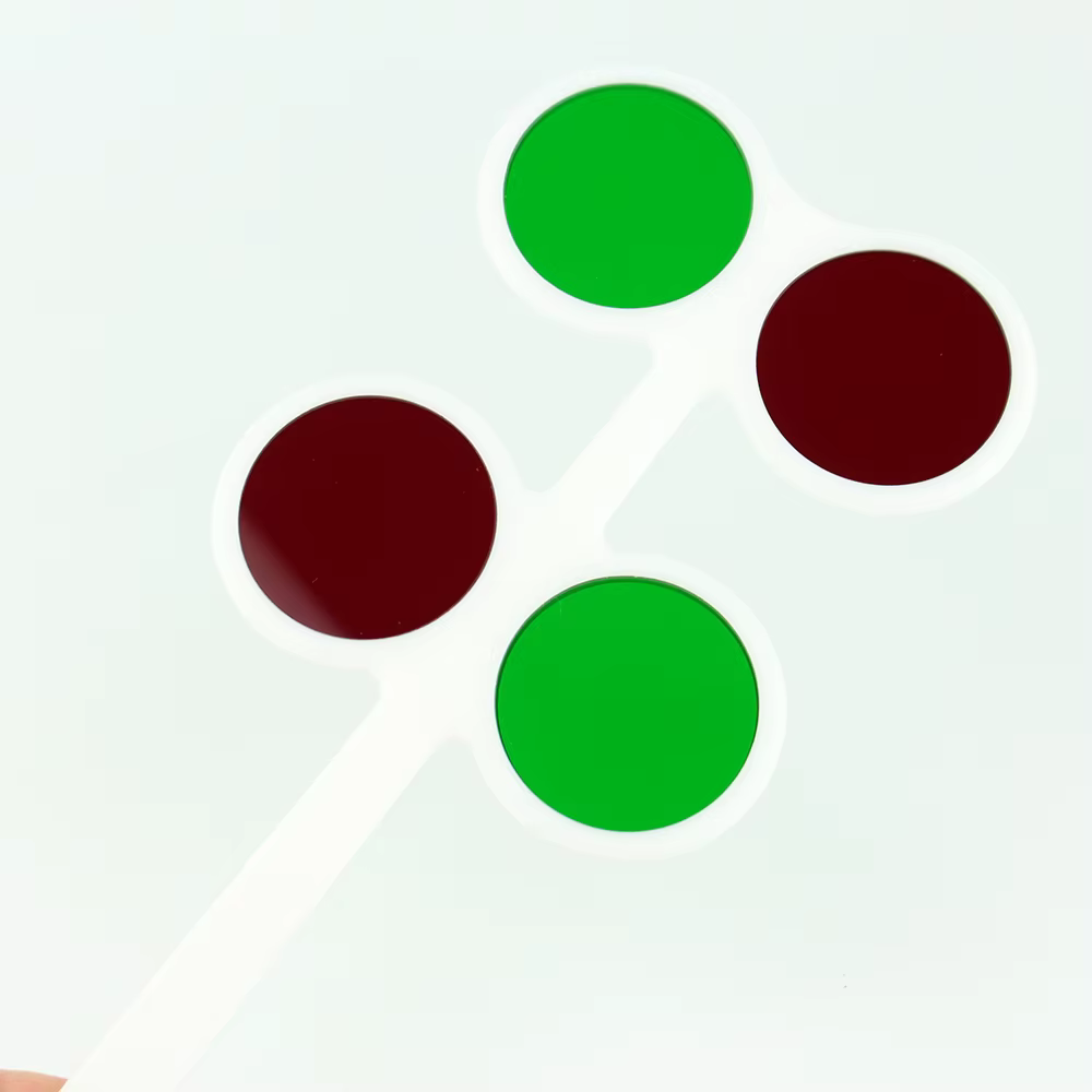Lentille ophtalmique rouge vert Fliter Flipper RF GF lentilles en verre de haute qualité