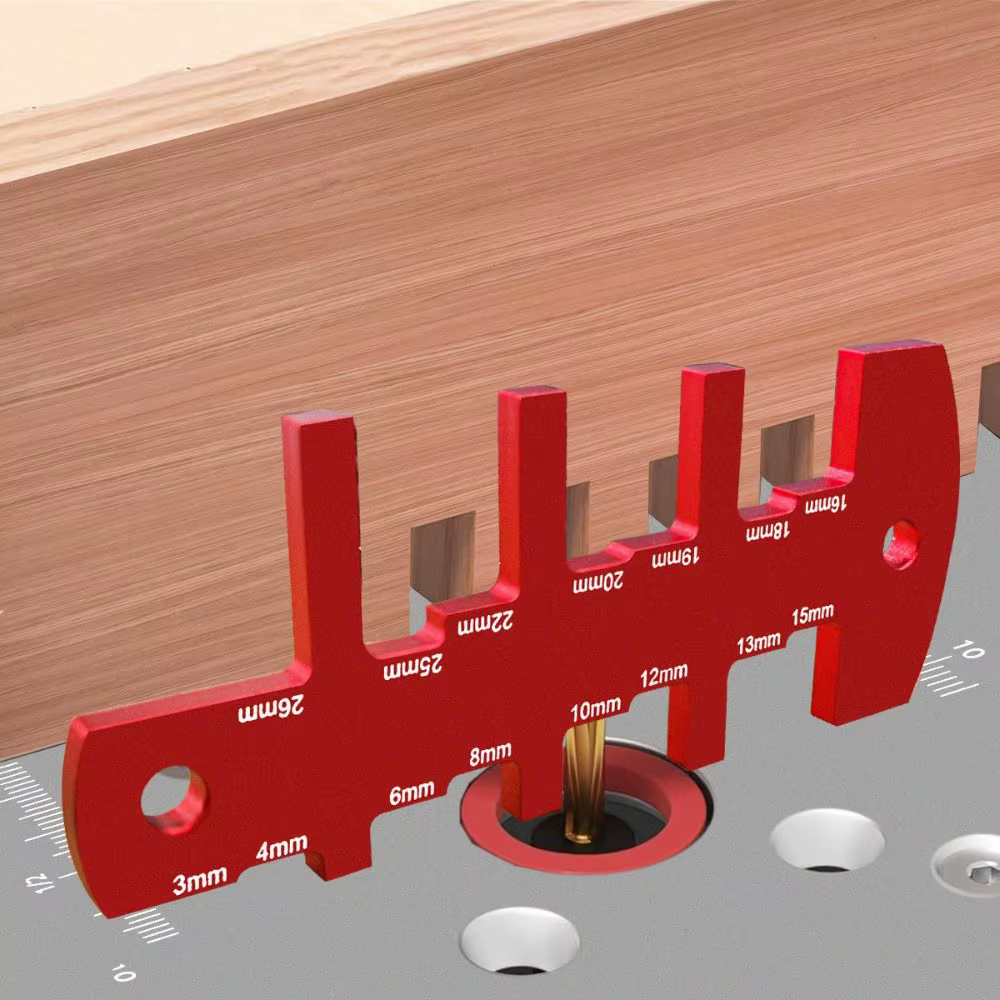 Jauge de profondeur de défonceuse en aluminium, robuste, pour mesure précise de la hauteur de table, conception compacte, de 3 à 26 mm