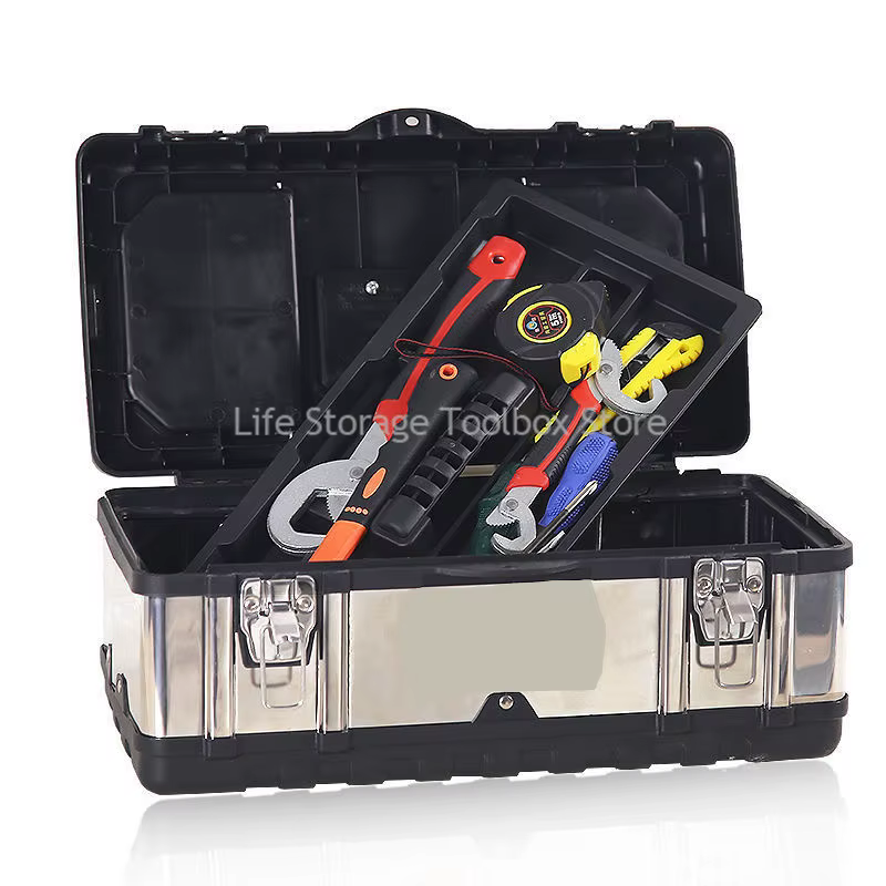 Boîte à outils portable en acier inoxydable