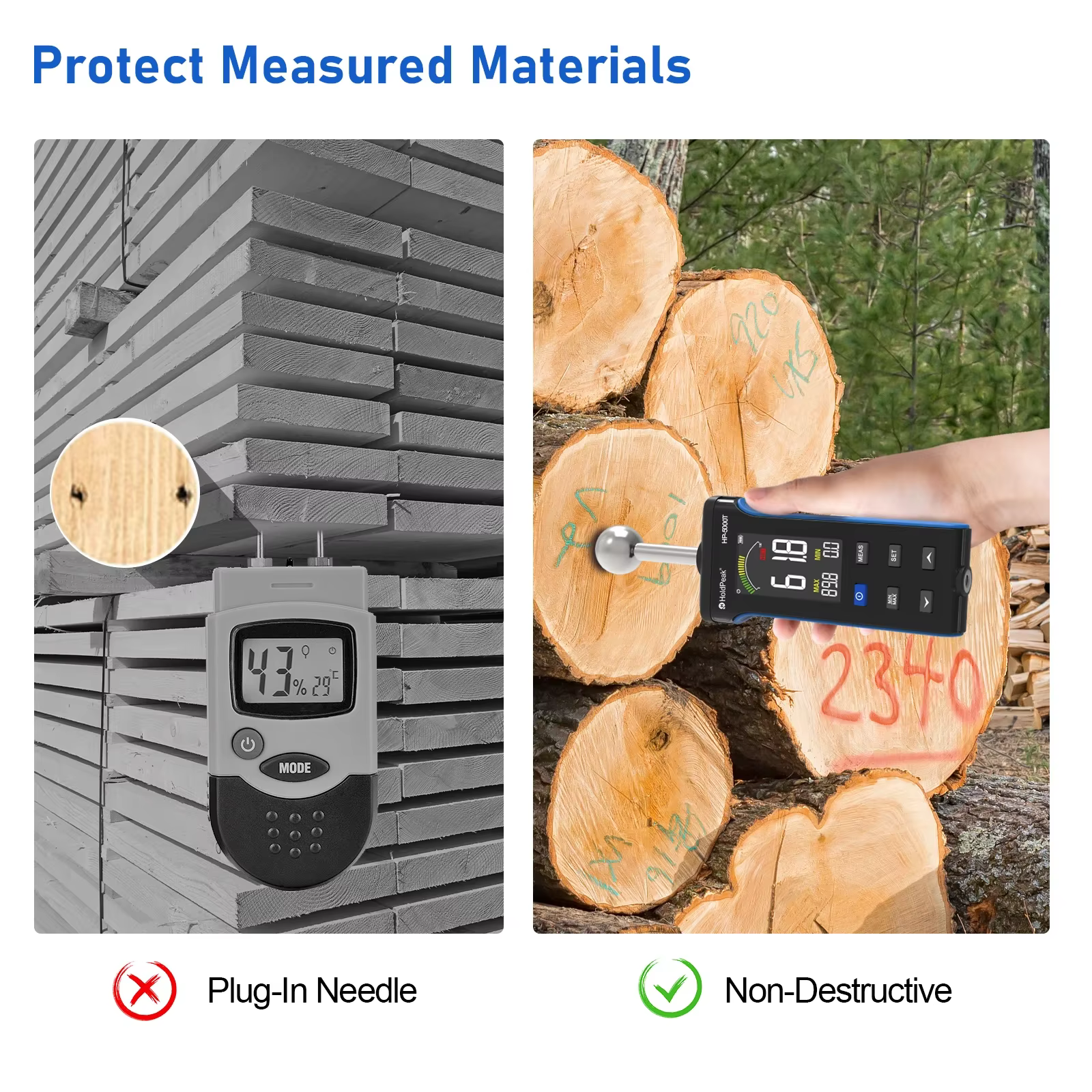 Humidimètre sans contact pour bois Hoporise HP-5000T