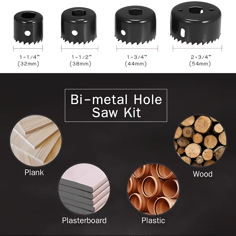 Kit de scie cloche en acier au carbone Durable