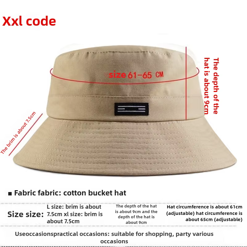 Chapeau seau à grande circonférence de la tête 65CM pour hommes