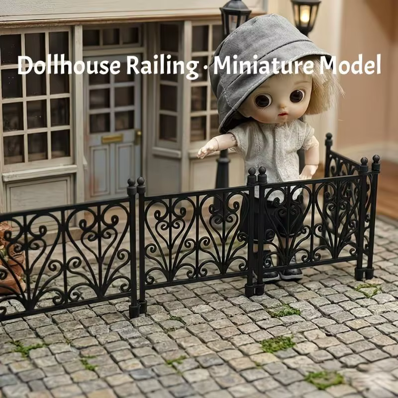 Clôture miniature sculptée pour maison de poupée, modèle à texture réaliste, ornement DIY pour jardin féerique et décoration de bonsaï