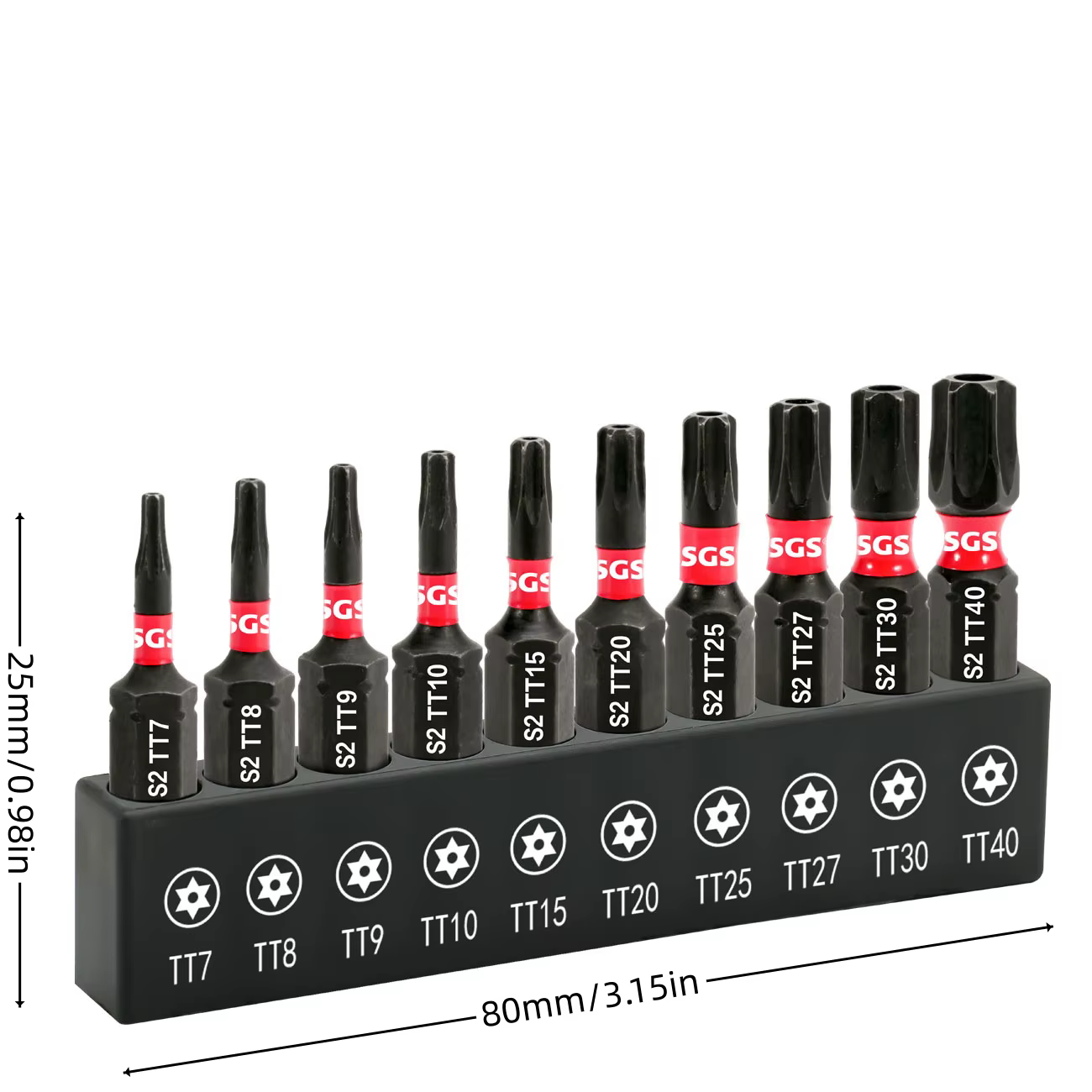 10 embouts Torx de sécurité en acier S2 résistants aux chocs 25 mm