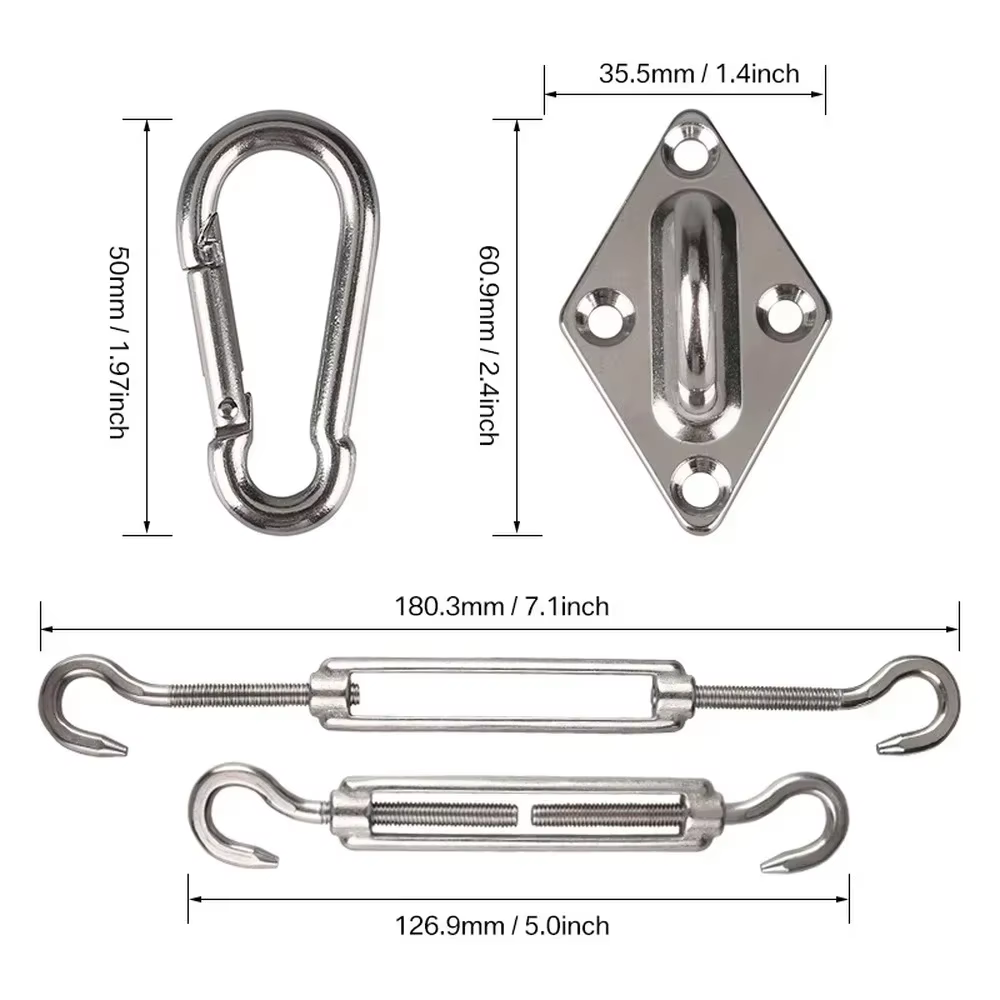 Kit de quincaillerie en acier inoxydable 304