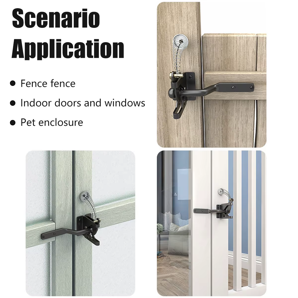 Loquet de porte de clôture monté sur poteau en acier au carbone