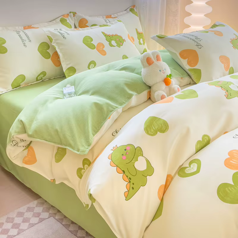 Parure de lit imprimée brossée ou housses de couette simples, douces, respirantes et respectueuses de la peau, tailles personnalisées disponibles