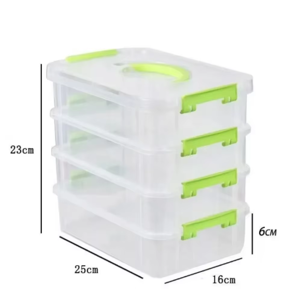 Boîte de rangement en plastique transparent à 4 couches, boîte de rangement à tiroirs compartimentés, boîte de rangement pour blocs de construction, boîte de rangement portable