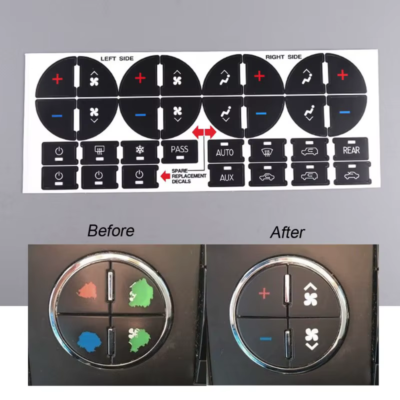 Autocollant de réparation de bouton intérieur de voiture