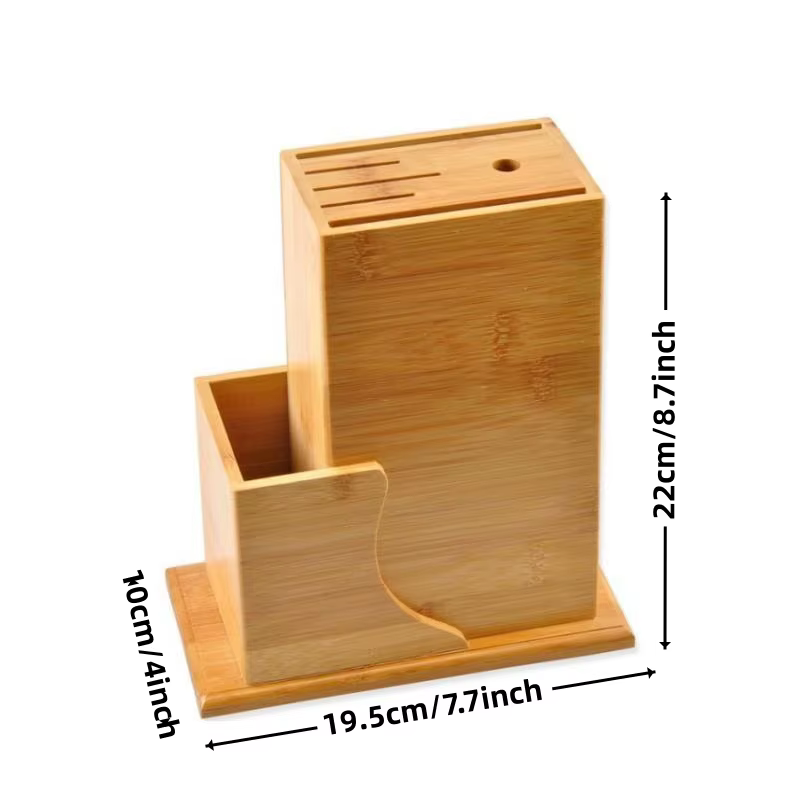 Bloc de rangement de couteaux en bambou sans couteaux