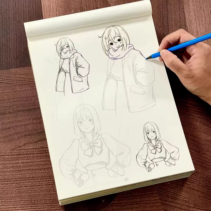Carnet de traçage manga de 72 pages