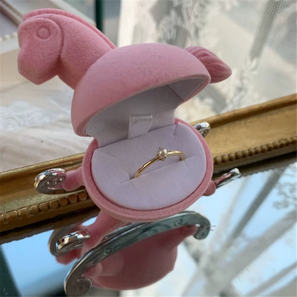 Poinboîte à bijoux en forme de cheval, boîte à matiques, boîte à clous d'oreille, boîte de rangement de bijoux, conteneur à matiques de mariage, boîte d'emballage cadeau