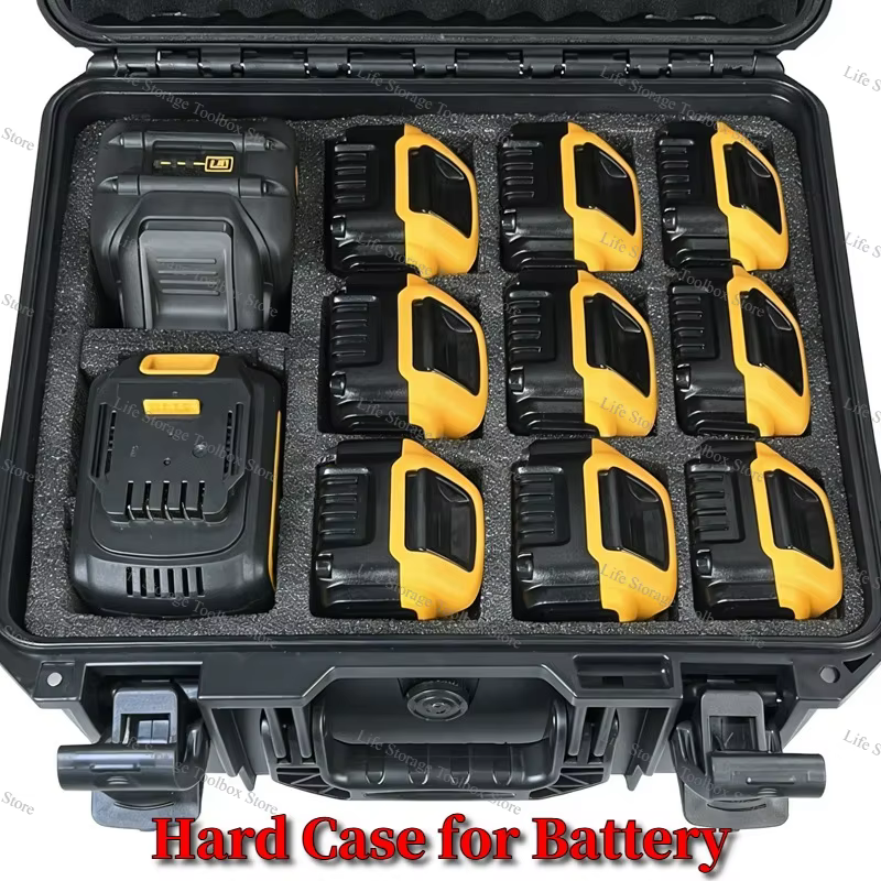 Étui de rangement pour batterie et chargeur Makita Dewalt Milwaukee Parkside - Boîte à outils électrique étanche - Sac