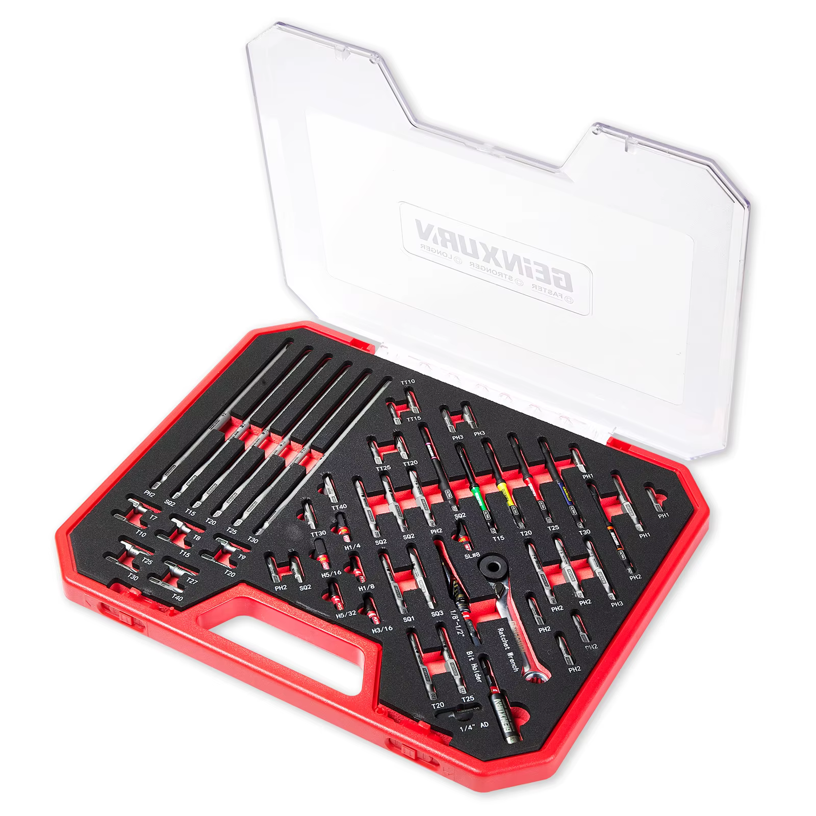 Jeu de tournevis Geinxurn 58 pièces avec embouts de visseuse à chocs UTLTRA TORQUE de 3 pouces et FIXEDGE de 1/2/6