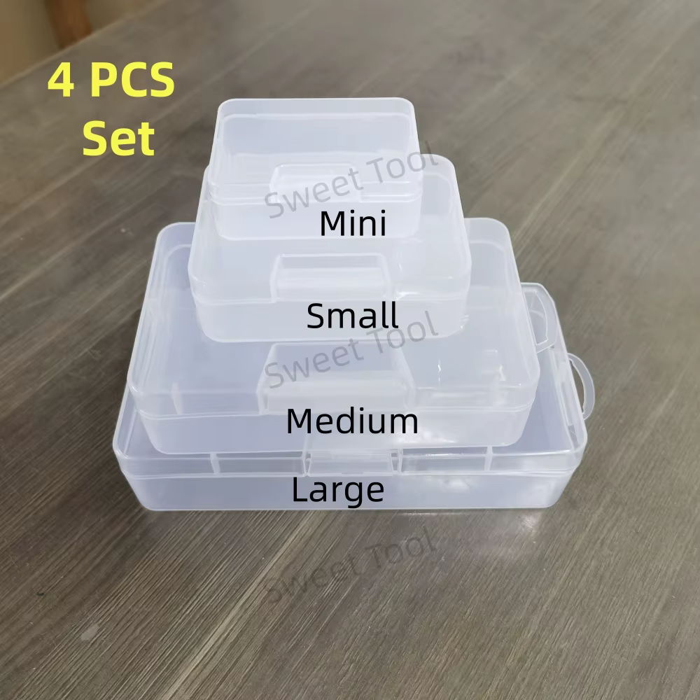 Petite boîte de rangement rectangulaire en plastique transparent