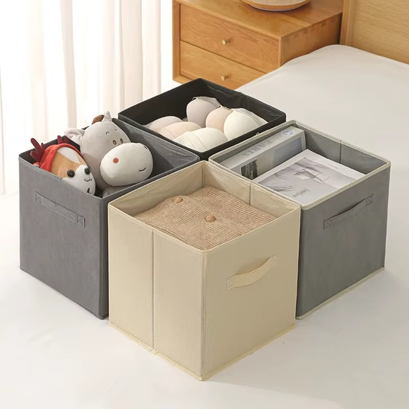Boîte de rangement Cube Non tissée, pliable, étanche, fournitures pour la maison, garde-robe, gain de place pour jouets d'enfants, vêtements, organisateur de rangement de bureau
