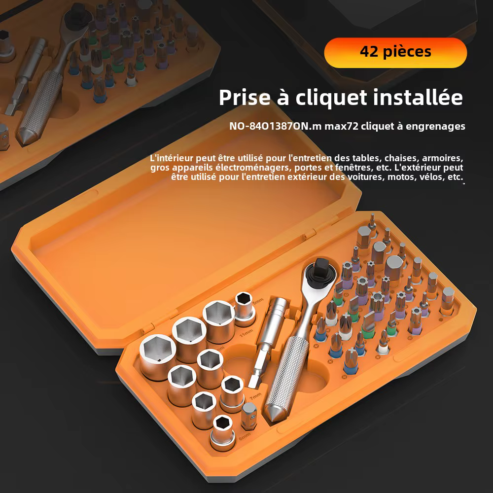 Tournevis à cliquet 42 en 1