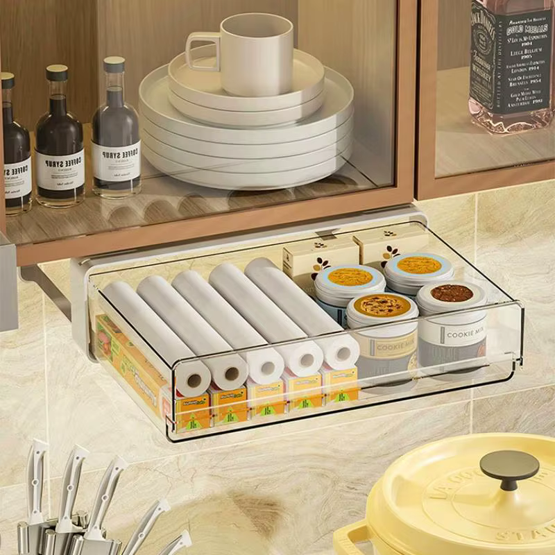 MELStorage-Boîte de Rangement Auto-Adhésive Cachée Sous Table