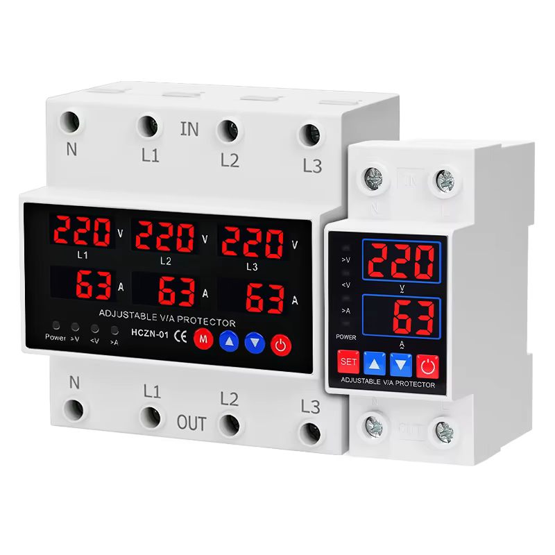 Rail Din surintensité sur tension sous-tension dispositif de Protection 40A 63A 100AVvoltage protecteur 220VAC