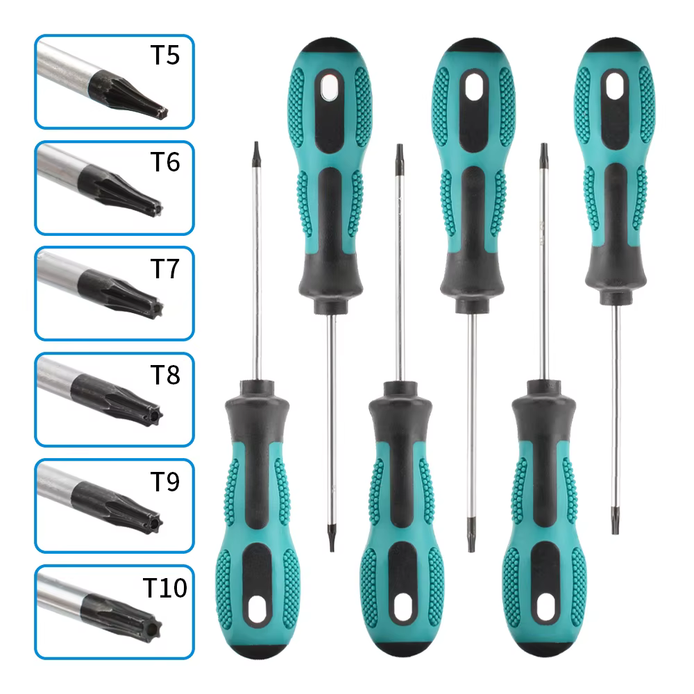 Kit de tournevis magnétiques Torx de précision 1 pièce T5 T6 T7 T8 T9 T10 T15 T20 T25 T27 T30 – Outil manuel d'entretien pour contrôleur de sécurité