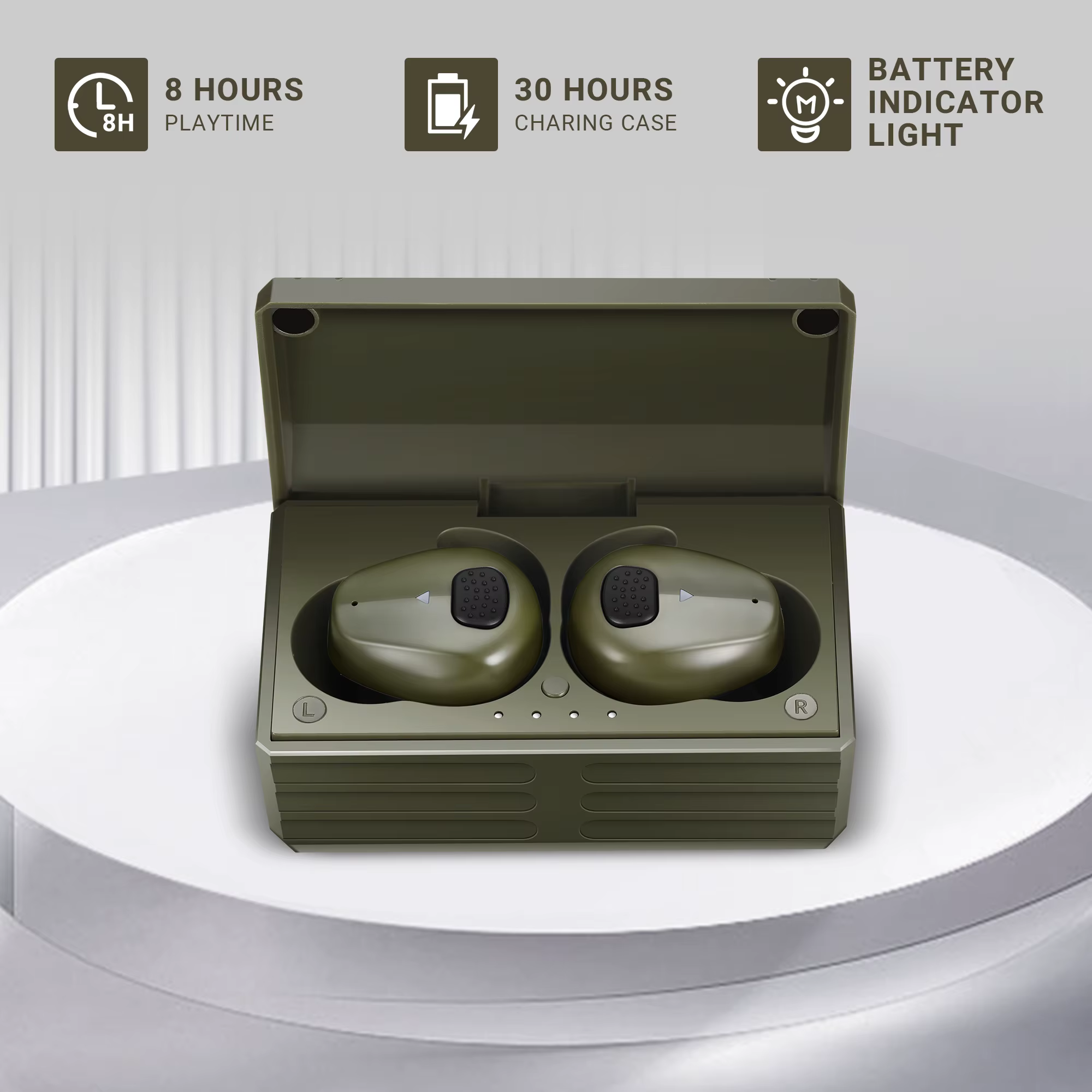 Bluetooth 5.3 NRR27dB Protection auditive de tir électronique bouchons d'oreille