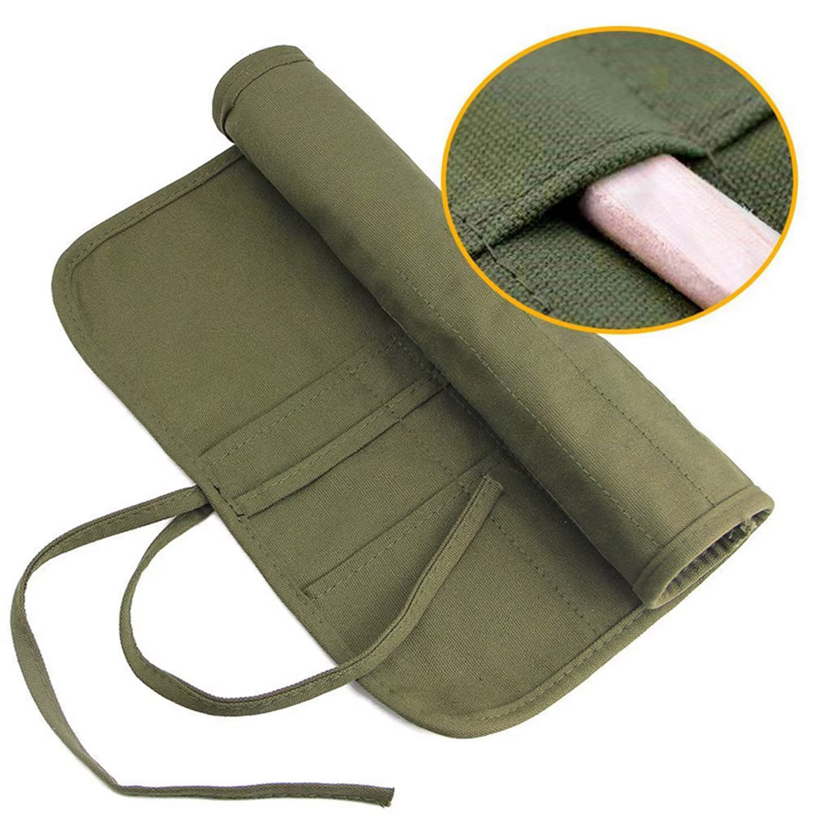 Sac de rangement en toile pour pinceaux de peinture, sac de rangement pour pinceaux d'aquarelle et de Gouache à 22 fentes, sac de rangement pour pinceaux de calligraphie, sac pour stylos enroulable