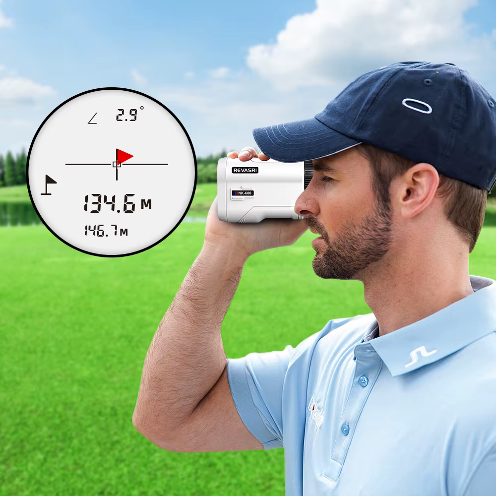 Télémètre laser de golf REVASRI rechargeable 600M/1000M avec grossissement 6X, télescope monoculaire pour sports de plein air