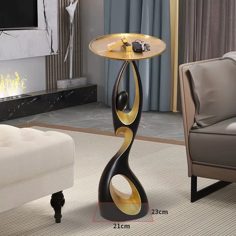 Table d'angle minimaliste moderne, Table d'appoint créative pour salon, canapé, petite Table basse pour la maison, support de rangement artistique au sol