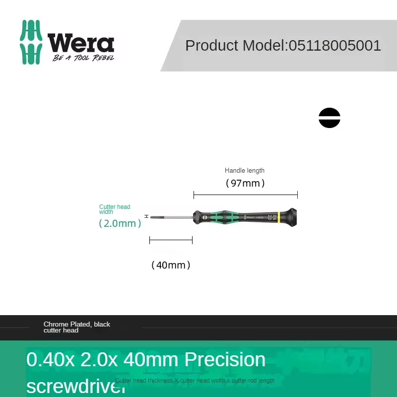 WERA 05118005001 2035 Tournevis pour vis à fente pour applications électroniques