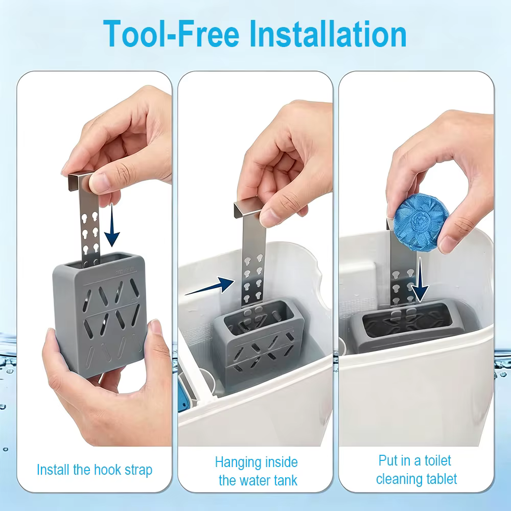 Support réglable pour tablettes de nettoyage de réservoir de toilettes